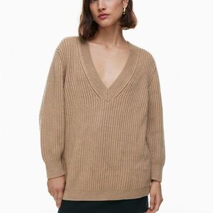 Aritzia Babaton Roger V Neck Oversized Wool Sweater